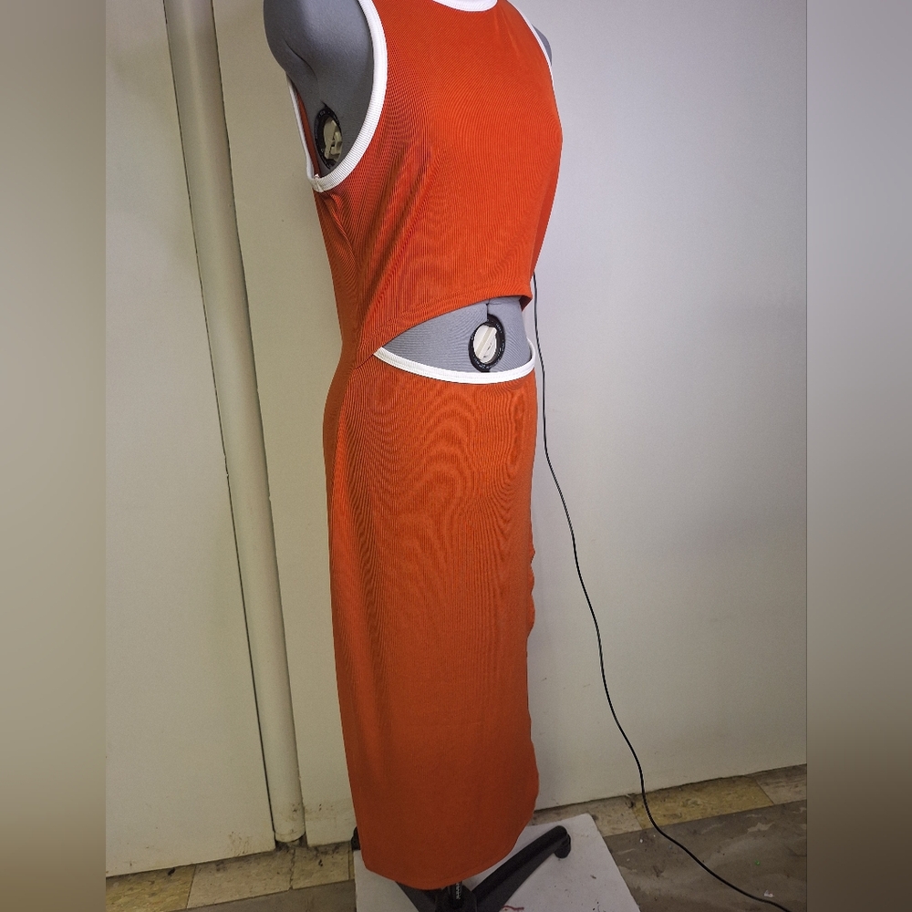 NWT Pumpkin Maxi Bodycon Open Waist Dress Size Large